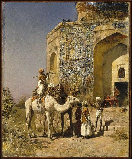 Old Blue Tiled Mosque Outside of Delhi India, Edwin Lord Weeks